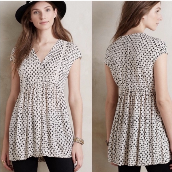 Anthro Vanessa Virginia Heart Ladder Lace Tunic - Size Small - Picture 1 of 11